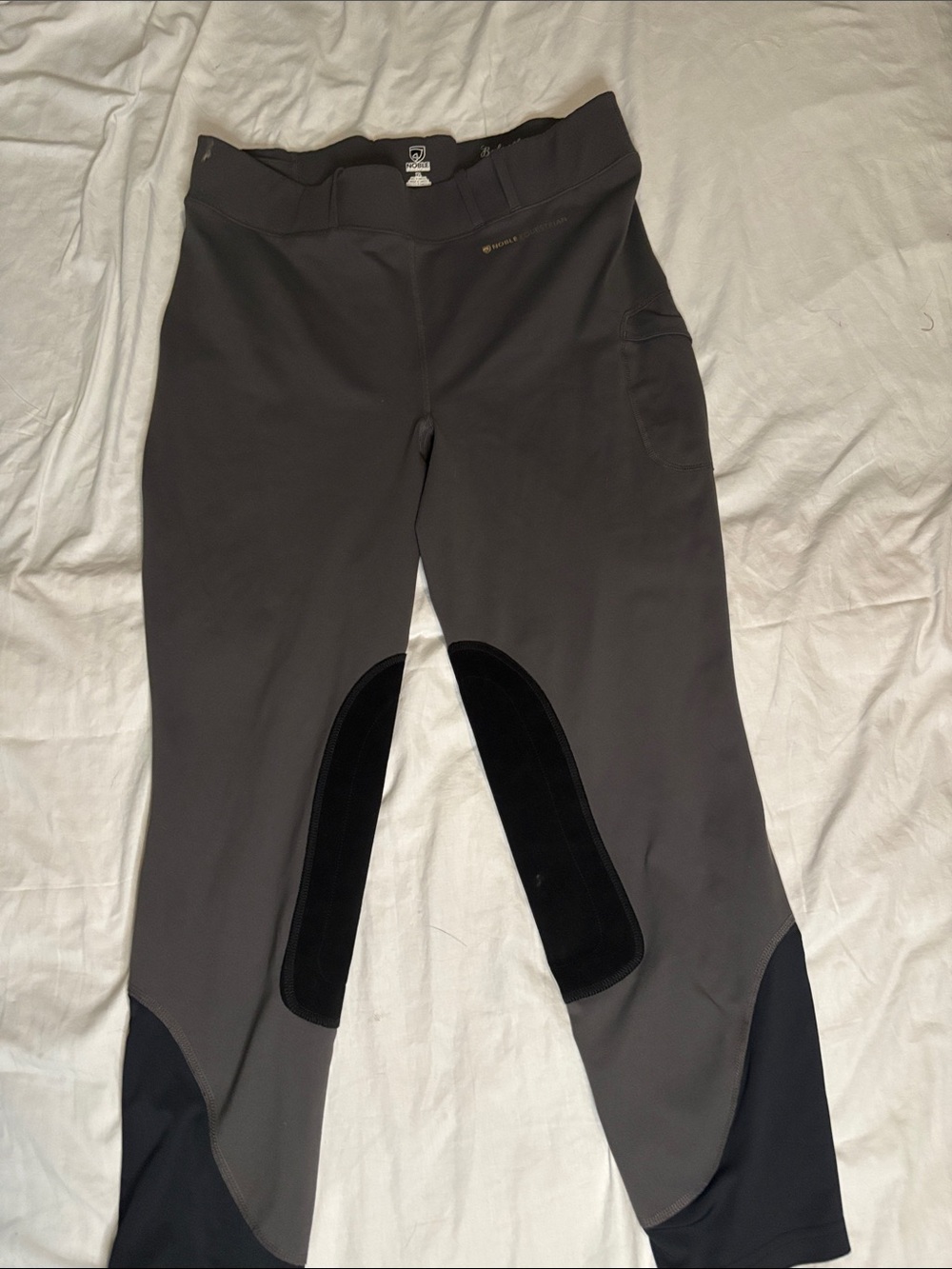 Noble Equestrian Balance Tight Women’s XL Gray Knee Patch Riding Breeches
